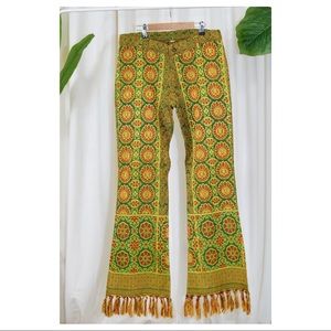 India Imports Deadstock Tassel Flare Pants